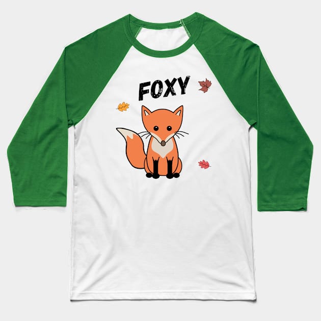 Foxy Baseball T-Shirt by bluevolcanoshop@gmail.com